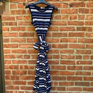 GAP Wrap-Belt Midi Dress (Size S) Multi-Stripe